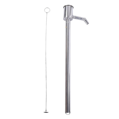 Heavy Duty 60CM Stainless Steel Manual Oil Pump For Fluid Transfer, rustproof hand operated water suction device with metal tube.