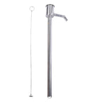 Heavy Duty Stainless Steel Manual Oil Pump 60cm Hand Fluid Transfer Squeezy Suction Tool For Gasoline And Motor Oil Effortless Barrel Spilling with straight tube and dipstick.