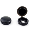 Fifty Piece Set Of Durable Plastic Screw Cap Covers For Furniture And Cabinets Featuring Slick Hidden Design, Black Caps for M4 Bolts.