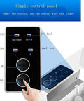 Control panel of Reliable High Output Countertop Ice Maker Creates Fresh Nugget Ice Automatically with touch buttons.