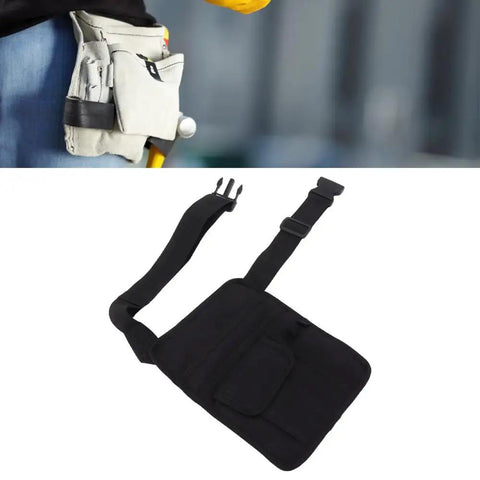Built Tough Waterproof Black Oxford Cloth Waiter Waist Bag With Adjustable Belt featuring robust pockets and durable design.