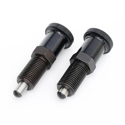 Premium Hardcore Stainless Steel Spring Indexing Plungers Two Pack Retractable Ball Pull Knobs with M8 screw shaft