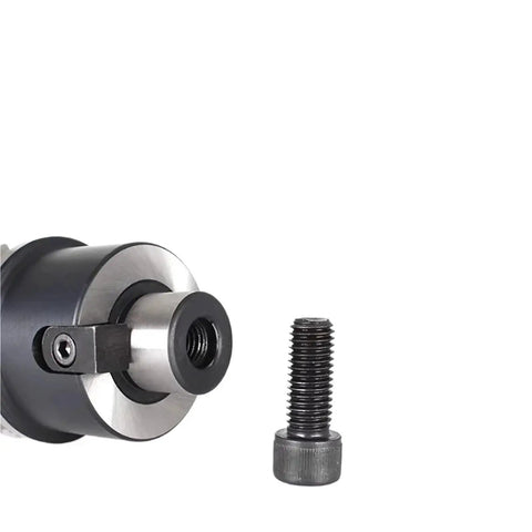 Close-up of Premium Heavy Duty BT FMB Lathe Tool Holder For CNC Milling And Face Cutting with collet grip and screw fitting.