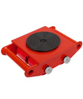Heavy Duty Machinery Mover 6 Ton 13200 Lb Capacity Four Wheel Dolly Skate With 360 Degree Rotation Cap in red