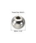 Ball Nuts Knob M3x0.5mm 20 Pack Carbon Steel Silver Tone Ball Caps For Blind Hole Handles Furniture Lamps And DIY Projects