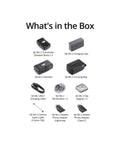 Plug-And-Play All In One Wireless Microphone System With 2 Transmitters And 1 Receiver shown with accessories in box