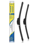 Top Shelf Front Wiper Blades 26 Inch Plus 18 Inch 2 Pack J And U Hook No Fuss Install For Hyundai Sonata Honda Civic Toyota Camry Jeep Cherokee Chevy Malibu in packaging.