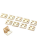 10 Pack Brass Mini Hinges For Dollhouse And Cabinet Doors Small Decorative Jewelry Box Hardware With Nails Fits Like A Glove Smooth Swing Killer Quality Accents, showing set of 10 brass mini hinges.