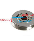 Five Pack V Groove Sealed Ball Bearings, 5mm Bore, 22mm OD, 5mm Thick, dimensions labeled