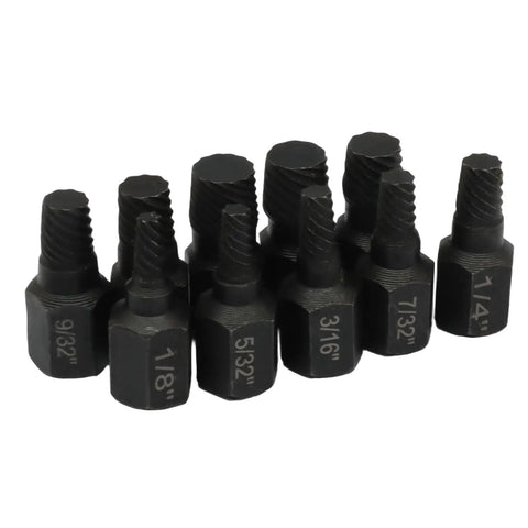Harskiyer 10 Piece HSS Screw Extractor Kit And Bolt Remover Set For Stripped Or Broken Fasteners Easy Out Damaged Nut Driver Tools For Garage DIY Auto Repair Pros, 1/8-13/32 inch
