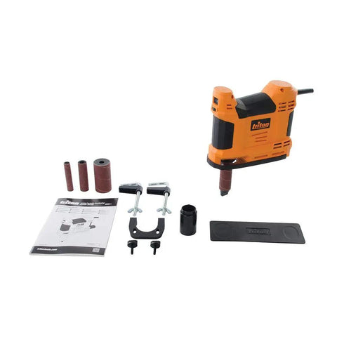 Heavy Duty 650W Portable Oscillating Spindle Sander With Variable 1800 To 3200 RPM Speed kit including sander, drums, clamps, instructions