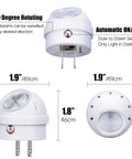 Technical diagram of Plug In Night Light With Dusk To Dawn Sensor, 360 Degree Rotation, Warm White Glow, size dimensions 1.9" x 1.8"