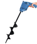 Rapid Planting Auger Drill Bit For Gardens Two By Eight Point Seven Inch Size With Three Eighth Inch Hex Drive shown with a drill