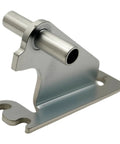 Front view of the Center Fridge Door Hinge Replacement WP2254618 for Whirlpool models, metal construction, heavy-duty design.