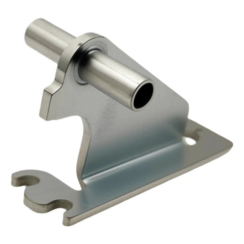 Front view of the Center Fridge Door Hinge Replacement WP2254618 for Whirlpool models, metal construction, heavy-duty design.