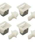 Dryer Door Latch And Strike Replacement Kit Easy Install No Fuss For Major Dryer Brands 4 Pack shown with latch and strike