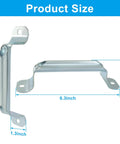 Heavy Duty Iron Garage Door Lift Handles 2 Pack Silver Corrosion Resistant Rolled Grip dimensions shown, 6.3 inch length.
