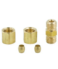 Brass compression tube union fittings, 3/8 in OD x 3/8 in OD, pack of 2