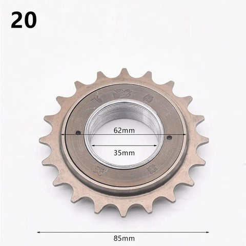 Single Speed Freewheel Sprocket For Fixed Gear Bikes 16 18 20 Tooth 35 Mm Steel Cog With Tough Build And Smooth Engagement
