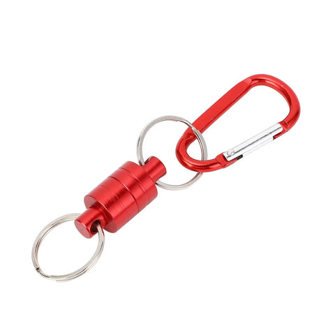 Red Powerful Magnetic Keychain With Aluminum Alloy Quick Release Buckle, Lightweight Portable Key Holder For Easy Access To Tools