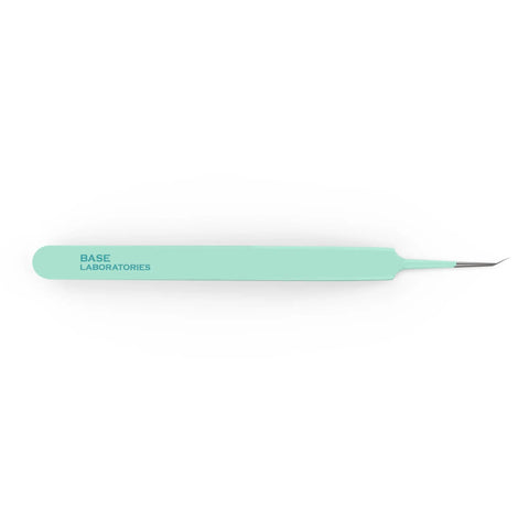 Ingrown Hair Tweezers Set 2 Pack With Curved And Pointed Tips For Precision Hair Removal, Stainless Steel With Protective Case, Great For Razor Bumps, Splinters, And Facial Hair, pointed tip view