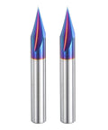 uxcell 2-pack 30° V-groove engraving router bits, 1/4in shank, 3-flute nano-coated carbide end mill