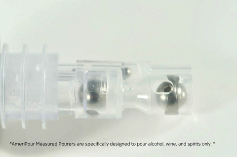 3 Pack Measured Liquor Pourers With Collared 3 Ball Design BPA Free No Leaks No Cracks Made In USA Perfect 1.5 Oz Pour Every Time Great For Wine Clear Bar Spouts clear plastic measured pourer with 3-ball insert