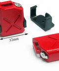 Beefy One Tenth RC Scale ABS Fuel Tank For Axial Wraith SCX10 Exo AX10 Trucks Pack Of 2 shown in red with dimensions