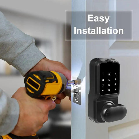 Installation of Keyless Entry Door Lock 4 In 1 Smart Deadbolt With Bluetooth App Electronic Keypad IC Card USB Spare Keys