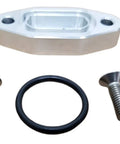 Billet One Eighth Inch NPT Oil Port for Turbo Oil Feed Line and Sensor Easy Install Adapter Plate with bolts and O-ring