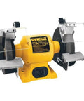 Rugged Six Inch Bench Grinder With Five Eighth Horsepower Induction Motor Industrial Cast Iron Base Three Thousand Four Hundred Fifty RPM