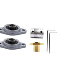 Awesome T8 Lead Screw Kit With 8mm Pitch Vertical Setup Including Smooth Coupling And Sturdy Bracket Support Bearing Assembly For Horizontally Mounted Trapezoidal Drive Systems That Make Projects Fly, with bearings and coupling