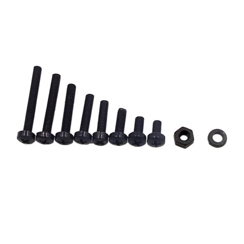 Metric M2.5 Nylon Phillips Pan Head Screws Nuts Flat Washers Assortment Kit Black PA66 360 Pcs Lengths For Quick DIY Fixes