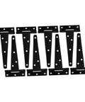 8 Pack Galvanized Black T Shape Weld On Hinges For Wood Doors And Screen Doors Detachable Shed Hardware 5 Inch Displayed in Rows