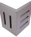 HHIP slotted angle plate, opened; 6x5x4-1/2 in, metal, with two vertical slots on one leg and three elongated slots on the other.