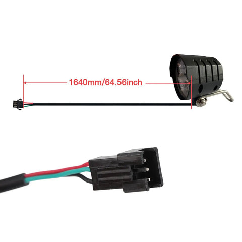 Ebike Headlight With Built In Horn 12W High Brightness LED Light For A Lit Night Ride 4 LED Beads One Point Five Meters Cable Universal 36V 48V 52V 60V Compatibility Safe Road Glow For Dark Streets And Late Night Commuting