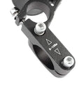 Close-up of TT Aero Bars For Triathlons And Road Cycling Aluminum Alloy Handlebars adjustable clamp with bolts, fits 25mm to 31.8mm.