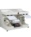 Rock Solid 550W Dual Head Bench Grinder With Straight Up 2800 Rpm Copper Motor And Bright Led Work Light for smooth metal finishing.