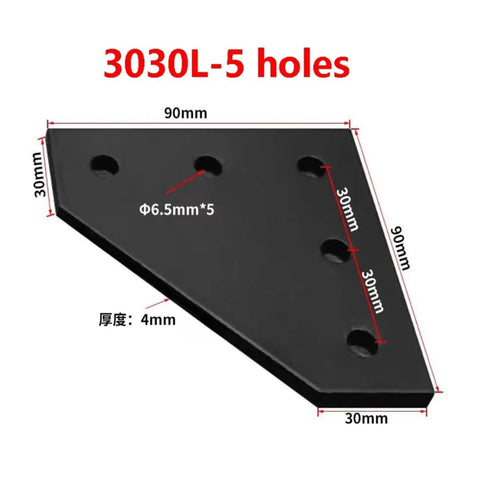 90x90x4mm L Shape Outside Joining Plate Bracket For 3030 V Slot Aluminum Extrusion Profiles Tough As Nails Heavy Duty 5 Hole Corner Connector