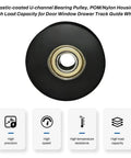 Two Piece U Groove Round Pulley 0.4x2.0x0.7in Nylon Coated Wheel With 380kg Load Capacity For Doors Windows Drawers Hardware Durable Sliding Support Smooth Operation For Quiet Reliable Sliding And Easy Installations. Plastic-coated U-groove pulley wheel with bearing for doors and windows
