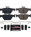 Rear Brake Pads For Subaru Ascent 2019 2024, WRX 2016 2024, Forester 2019 2025, Outback 2015 2024, Legacy 2015 2024 With Z23 Carbon Fiber Ceramic Brake Pads And Installation Hardware Direct Fit Upgrade; front view of brake pads with hardware kit.