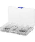 150 Piece Stainless Steel C Clip Snap Ring Set For Shafts And Axles Wear Resistant Rustproof, clear box with compartments and clips
