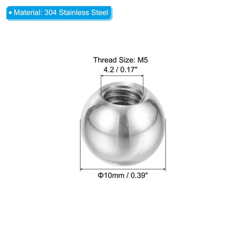 M5x10mm Ball Nuts Knob Set 4 Pack Stainless Steel 304 showing dimension and thread size details