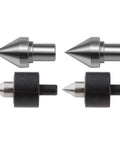 Slick Live Bearing Tailstock Center And Drill Chuck Adapter Kit For Mini Lathe with stainless steel and black adapters.