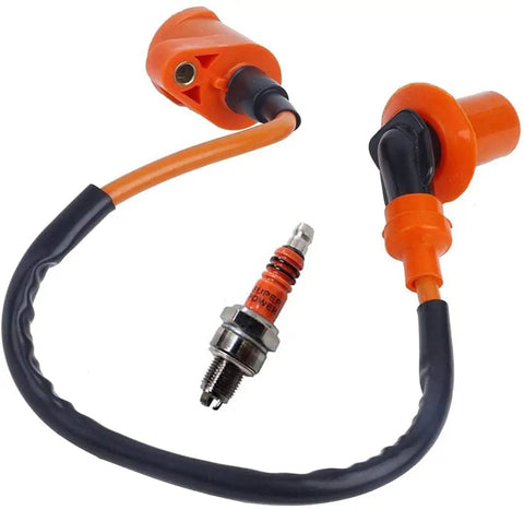 Racing 6 Pins AC CDI Box With Ignition Coil And 3 Electrode Spark Plug Kit For Gy6 50cc 125cc 150cc Scooters Moped ATVs Go Karts And Dirt Bikes