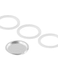 Replacement Filter And Three Silicone Gasket Seals For Aluminum Moka Pot And Stovetop Espresso Makers Included Stainless Steel Filter