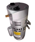 Straight Up Heavy Duty Rotary Vane Vacuum Pump That Runs Dead Quiet And Delivers Unreal Suction Power For All Your Daily Industrial Tasks Comes Brand New Sealed In Box with silver metal body and control knobs.