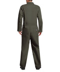 Back view of Men's Straight-Up Long Sleeve Twill Coverall Work Jumpsuit With Deep Cargo Pockets And Breathable Cotton Polyester Blend.