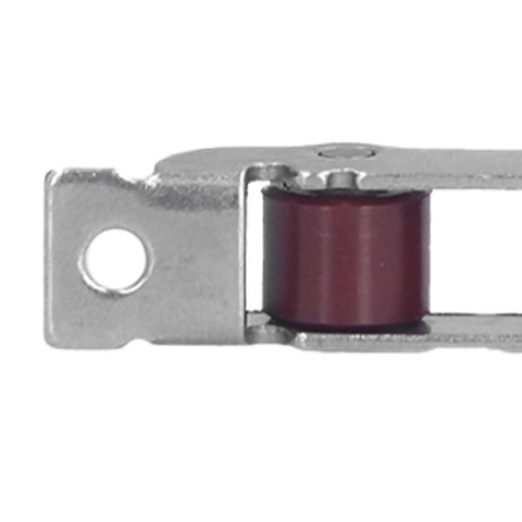 Slick Heavy Duty Double Wheel Window Pulleys And Sliding Door Rollers Real Deal Rust Resistant Stainless Steel glide track roller close-up view.