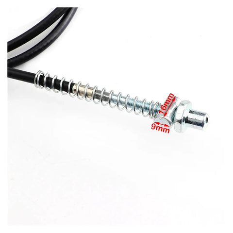 Front And Rear Drum Brake Cable With Spring For Easy DIY Install Direct Power Transfer Short Stop Distance Low Maintenance Drum Brake Line Replacement For Reliable Emergency Stops, 1800mm, 9mm end